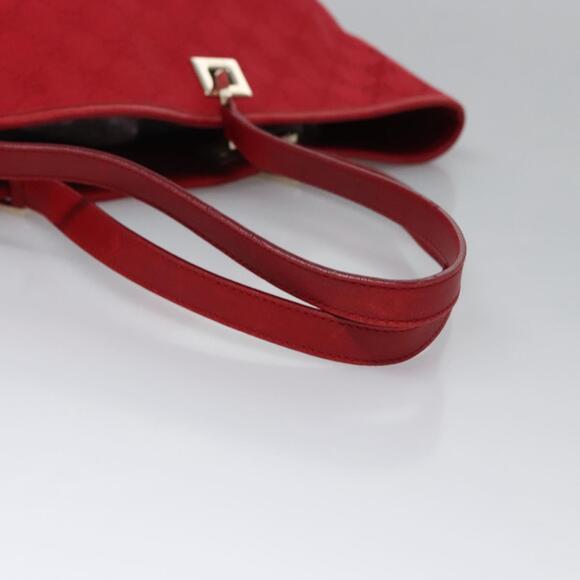 GUCCI GG Canvas Tote Bag Red Gold 002 002 - Picture 7 of 16